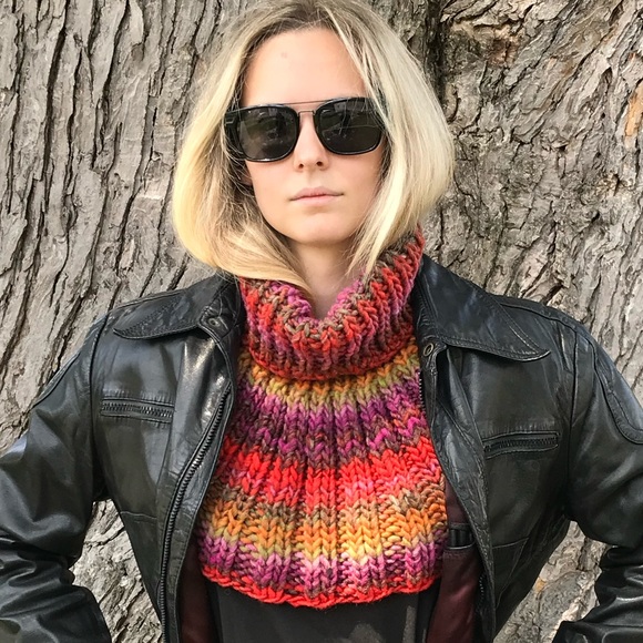 Handmade Turtleneck Style Caplet Scarf Shawl Shrug (K15-11H) - Picture 5 of 7